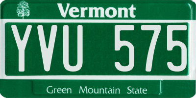 VT license plate YVU575