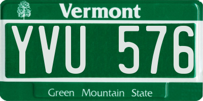 VT license plate YVU576