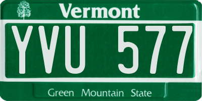VT license plate YVU577
