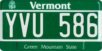 VT license plate YVU586