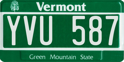 VT license plate YVU587