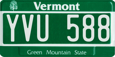 VT license plate YVU588