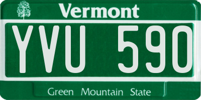 VT license plate YVU590
