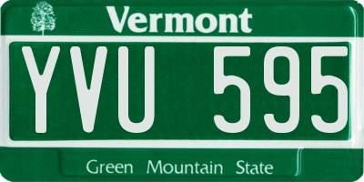 VT license plate YVU595
