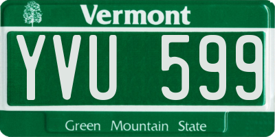 VT license plate YVU599