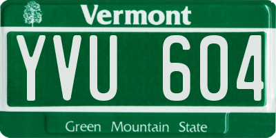 VT license plate YVU604