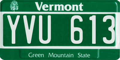 VT license plate YVU613