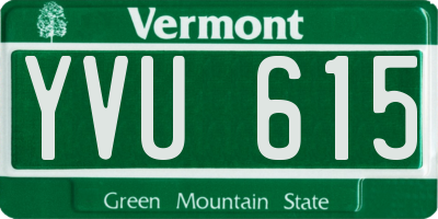 VT license plate YVU615