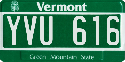 VT license plate YVU616
