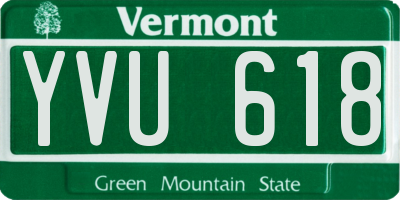 VT license plate YVU618
