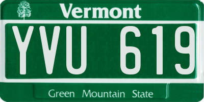 VT license plate YVU619