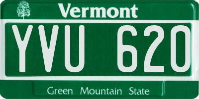 VT license plate YVU620