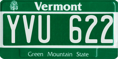 VT license plate YVU622