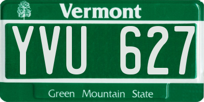 VT license plate YVU627