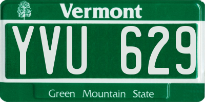 VT license plate YVU629