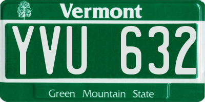VT license plate YVU632