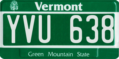 VT license plate YVU638