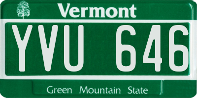 VT license plate YVU646