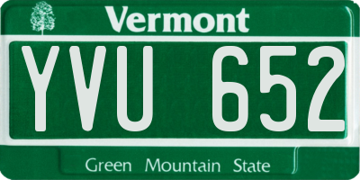 VT license plate YVU652