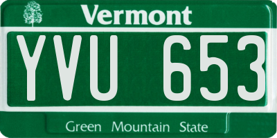 VT license plate YVU653