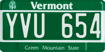 VT license plate YVU654