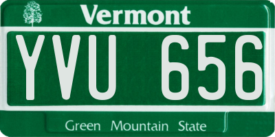 VT license plate YVU656