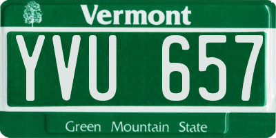 VT license plate YVU657