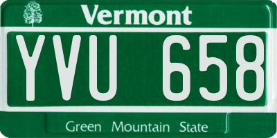 VT license plate YVU658