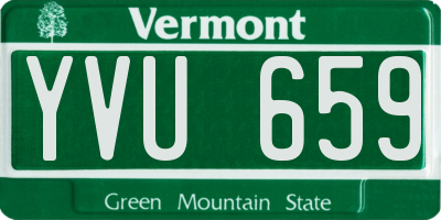 VT license plate YVU659