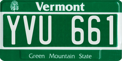 VT license plate YVU661