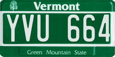 VT license plate YVU664