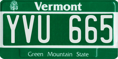 VT license plate YVU665