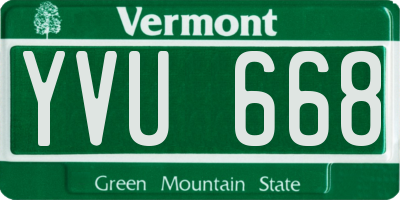 VT license plate YVU668