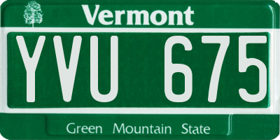 VT license plate YVU675