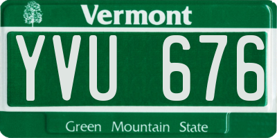 VT license plate YVU676