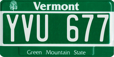 VT license plate YVU677