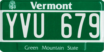 VT license plate YVU679