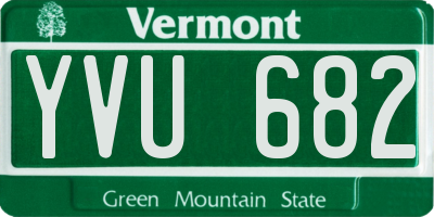VT license plate YVU682