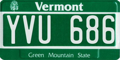 VT license plate YVU686