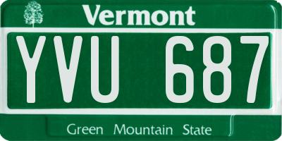VT license plate YVU687