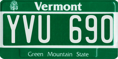 VT license plate YVU690