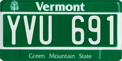 VT license plate YVU691
