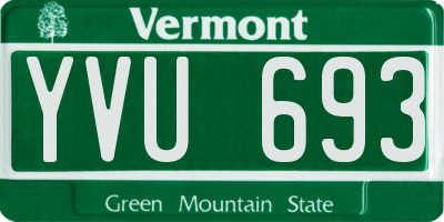 VT license plate YVU693