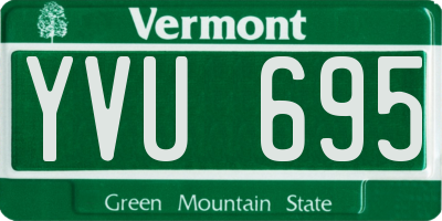 VT license plate YVU695