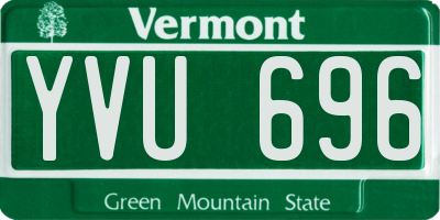 VT license plate YVU696