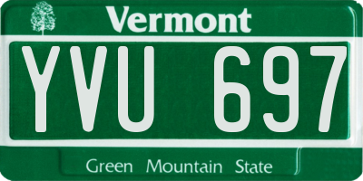 VT license plate YVU697
