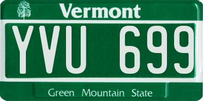 VT license plate YVU699