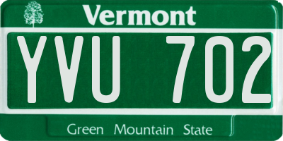 VT license plate YVU702