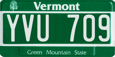 VT license plate YVU709