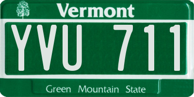 VT license plate YVU711
